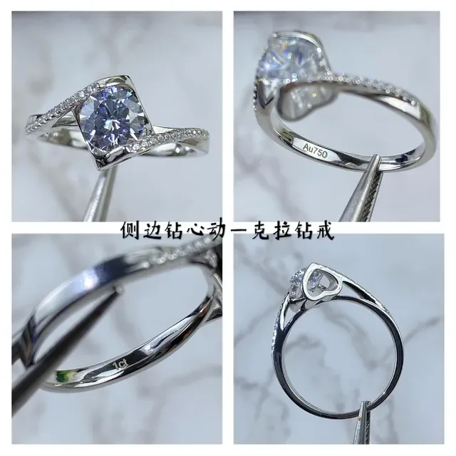 Silver Blue Solitaire Center Stone Twisted Split Shank Ring 3
