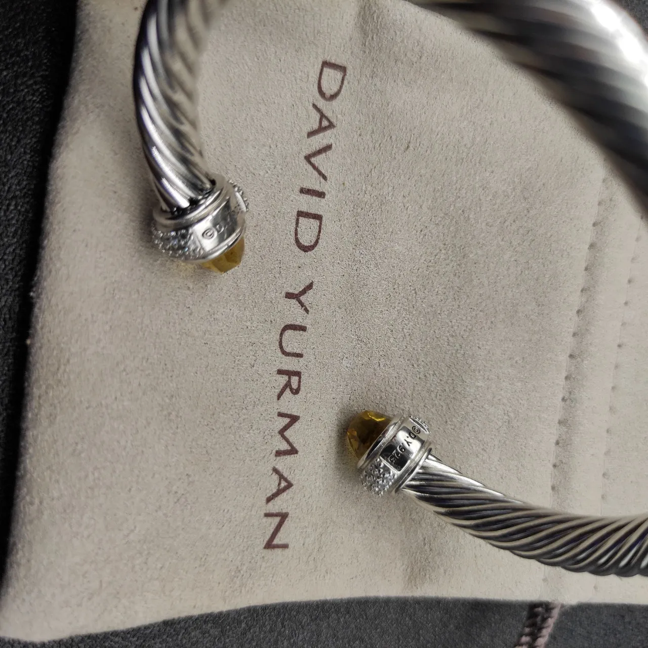 Silver Blue Twisted Cable Faceted Gemstone Terminals Bracelet 2