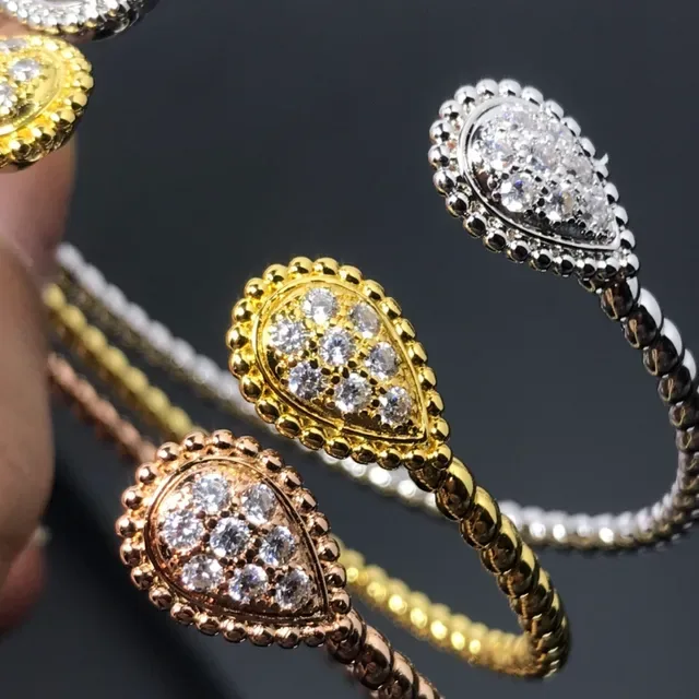 Silver Gold Teardrop Pavé Head Coiled Rope-Style Band Ring 4