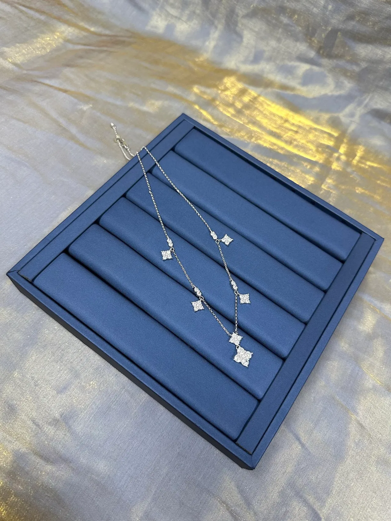 Silver-Tone Crystal Quatrefoil Pendant Necklace 5