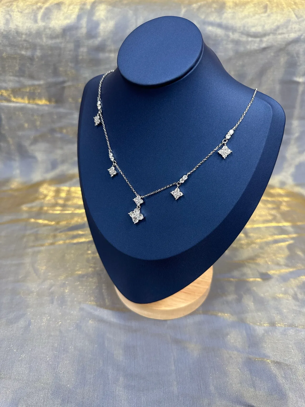 Silver-Tone Crystal Quatrefoil Pendant Necklace 9
