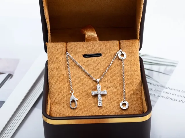 Silver-Tone Pavé Cross Pendant Necklace 7