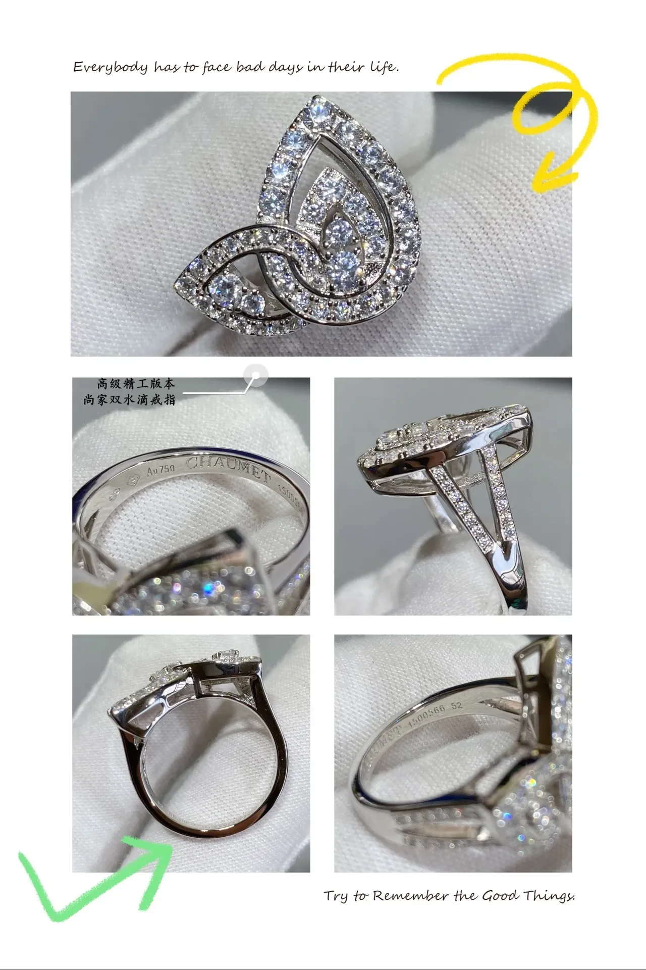 Silver-Tone Pavé Leaf Motif Openwork Ring 4