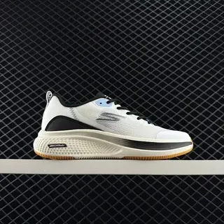Skechers Stamina أبيض أسود شبكي حذاء كاجوال سميك