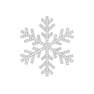 Snowflake Pavé-Set Clear Stone Brooch