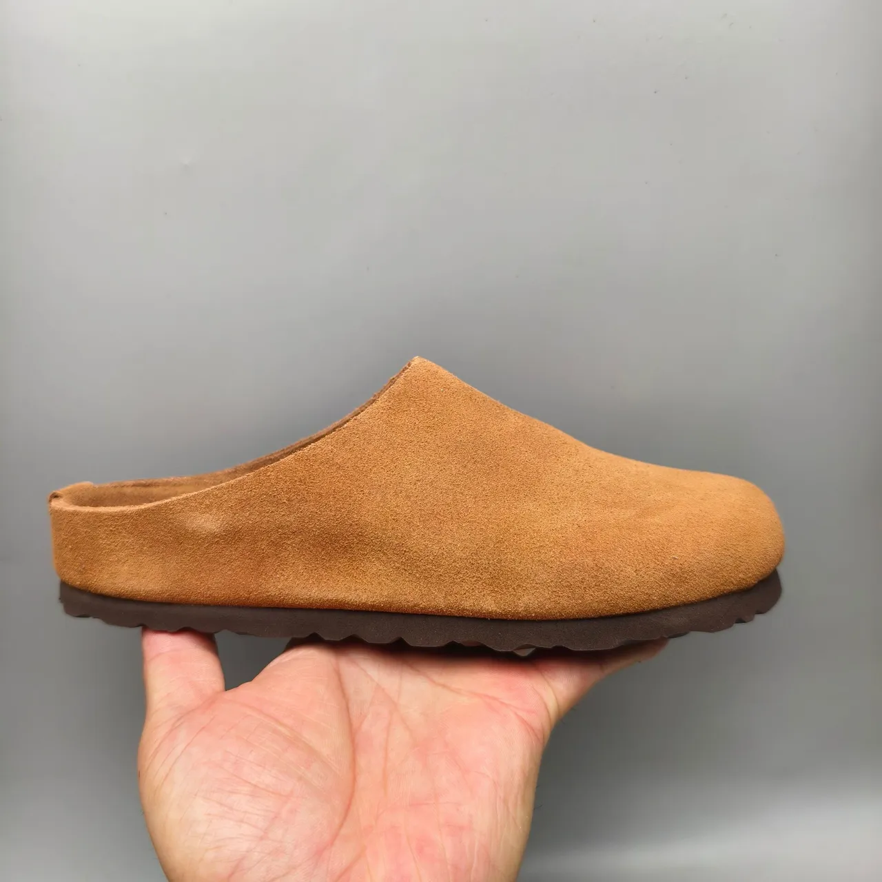 Tan Suede Open-Back Slip-On Mule Casual Shoe 6