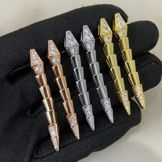 Tri-Color Spiked Geometric Pavé Earrings