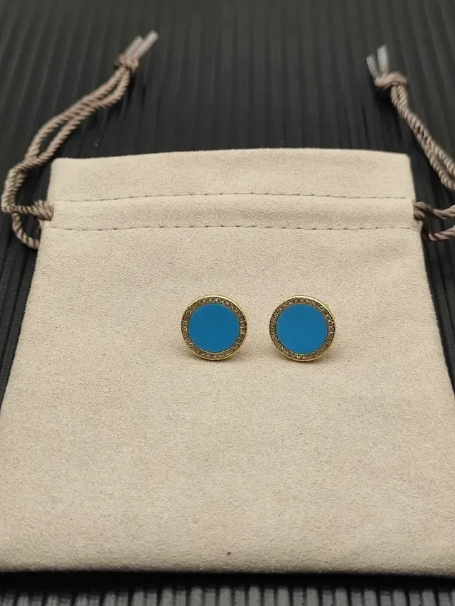 Turquoise and Diamond Halo Stud Earrings 4