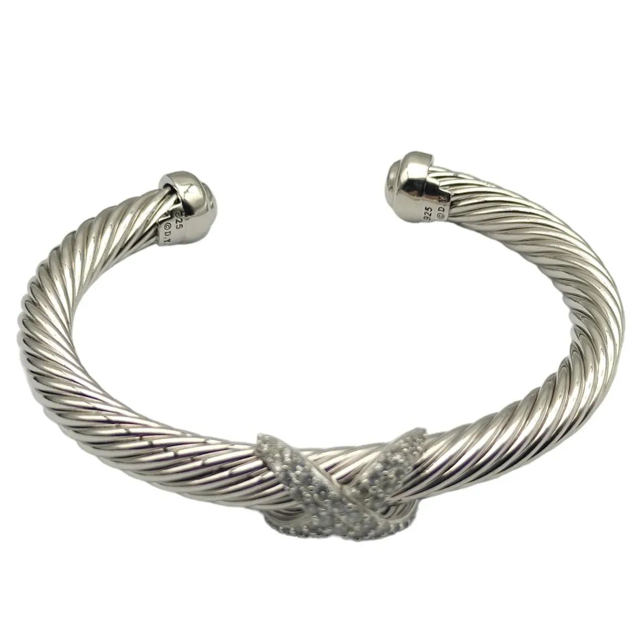 Twisted Cable Pavé Front Bracelet 6