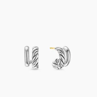 Twisted Rope Texture Hinged Hoop Earrings