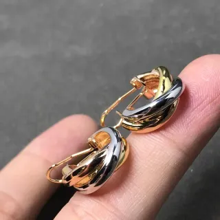 Two-Tone Intertwined Polished Hoop Earrings