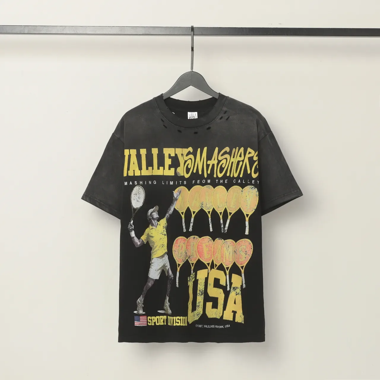 Vale Valley Smashers Distressed Black Graphic T-Shirt 2