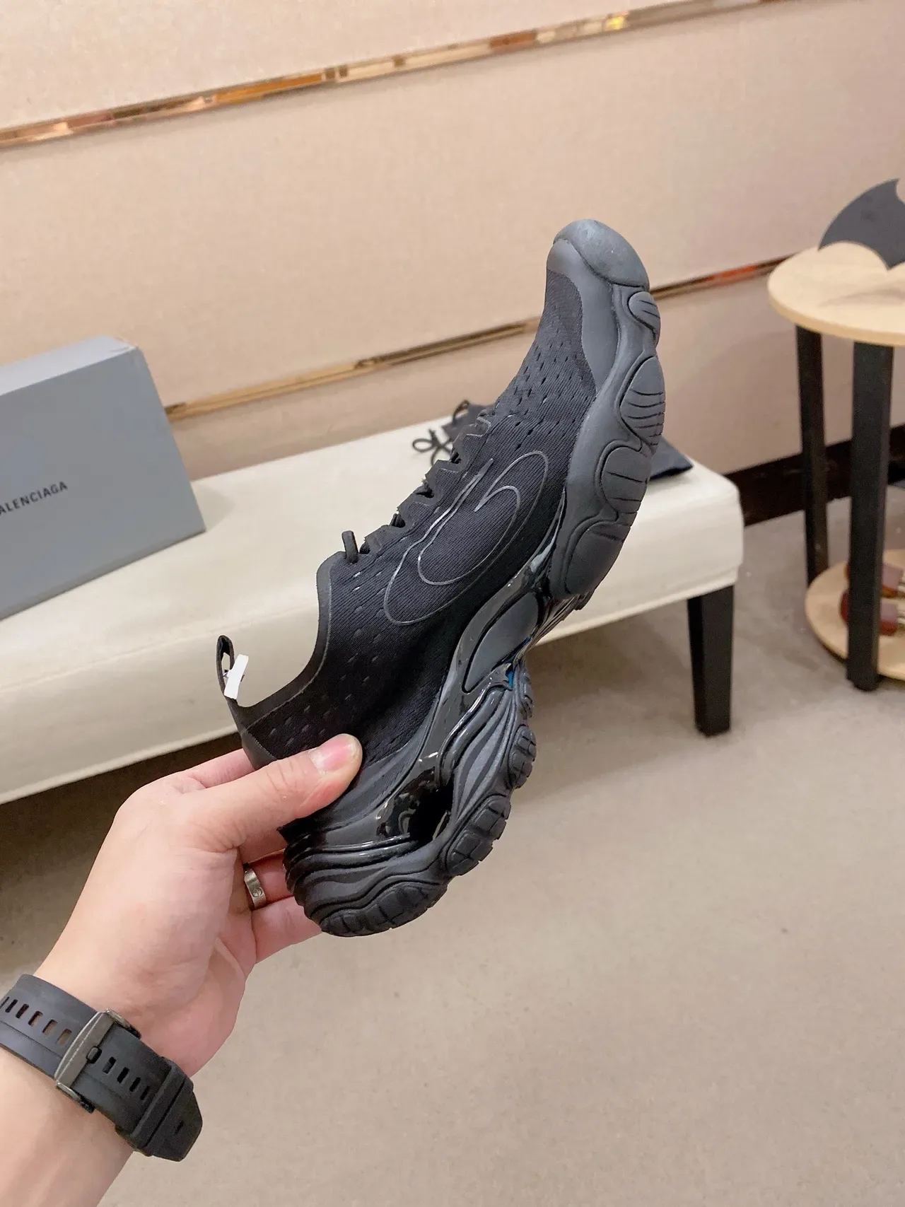 Vibram Black Knit Upper Five-Finger Sole Lifestyle Sneakers 5