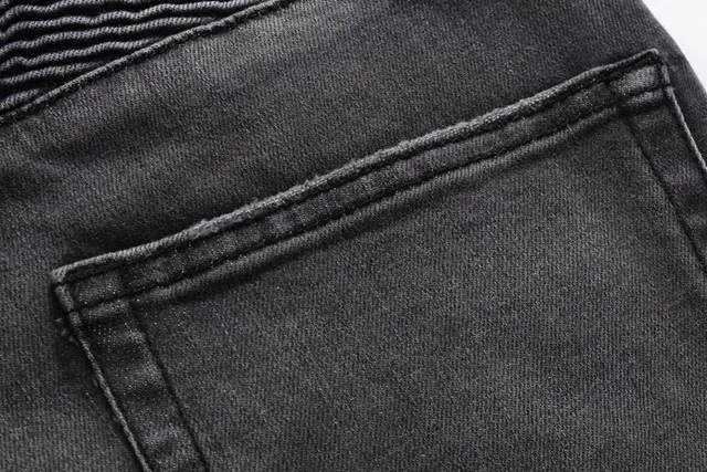 Washed Black Distressed Moto Panel Jeans 4