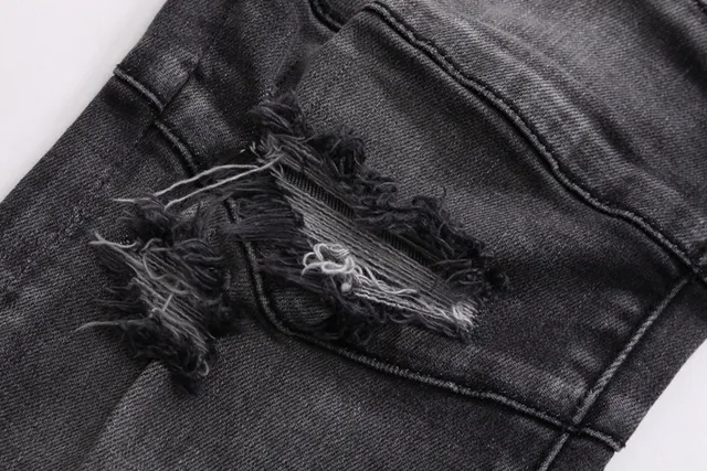 Washed Black Distressed Moto Panel Jeans 6