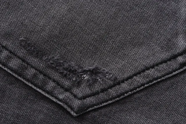 Washed Black Distressed Moto Panel Jeans 7