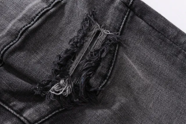 Washed Black Distressed Moto Panel Jeans 8