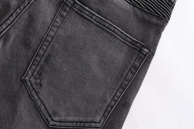 Washed Black Distressed Moto Panel Jeans 9