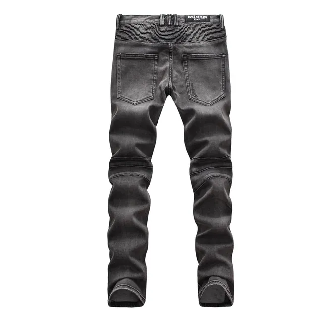 Washed Black Distressed Moto Panel Jeans 13