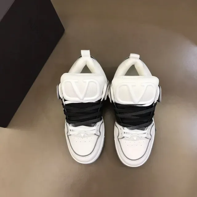 White and Black Layered Synthetic Lifestyle Sneaker 2