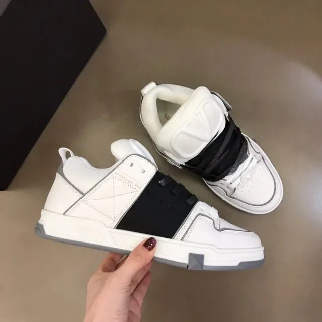White and Black Layered Synthetic Lifestyle Sneaker 5
