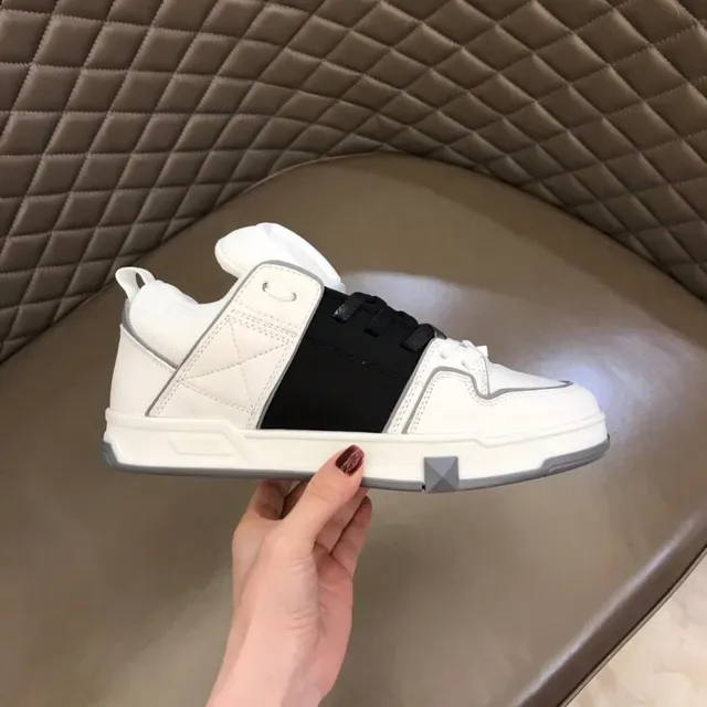 White and Black Layered Synthetic Lifestyle Sneaker 6
