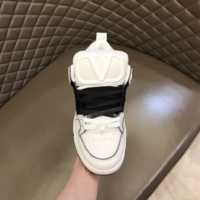White and Black Layered Synthetic Lifestyle Sneaker 7