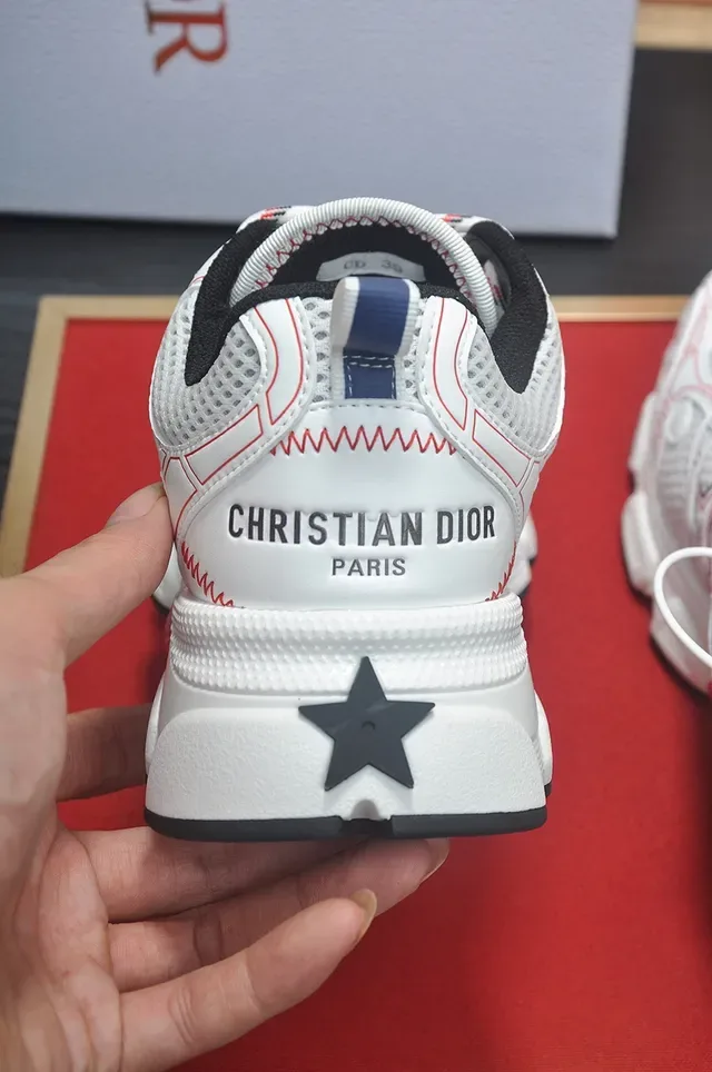 White and Red Star Motif Chunky Sneakers 2