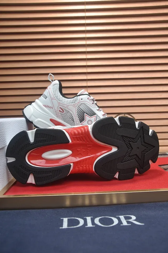 White and Red Star Motif Chunky Sneakers 3