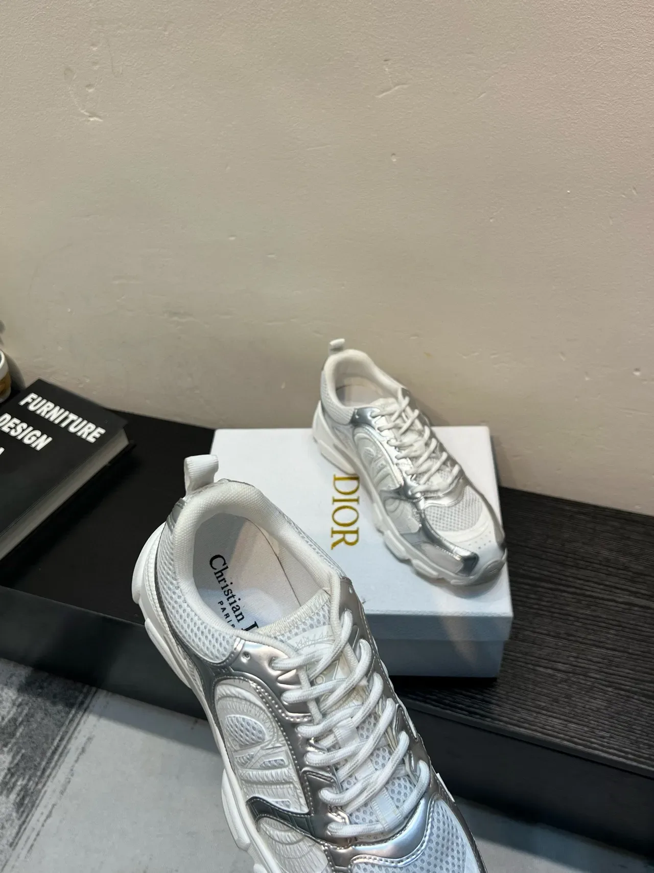White and Silver Metallic Overlay Lifestyle Sneaker 7