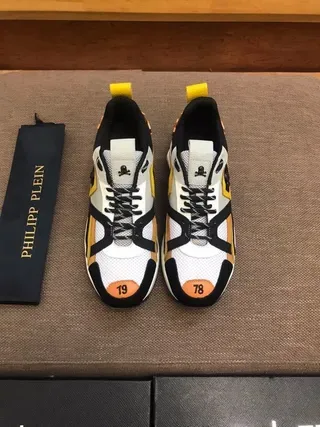 White Black Yellow Orange Multi-Panel Lifestyle Sneakers 4