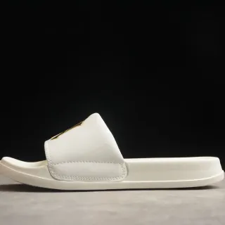 White Gold Molded Rubber Sole Stitched Strap Slippers