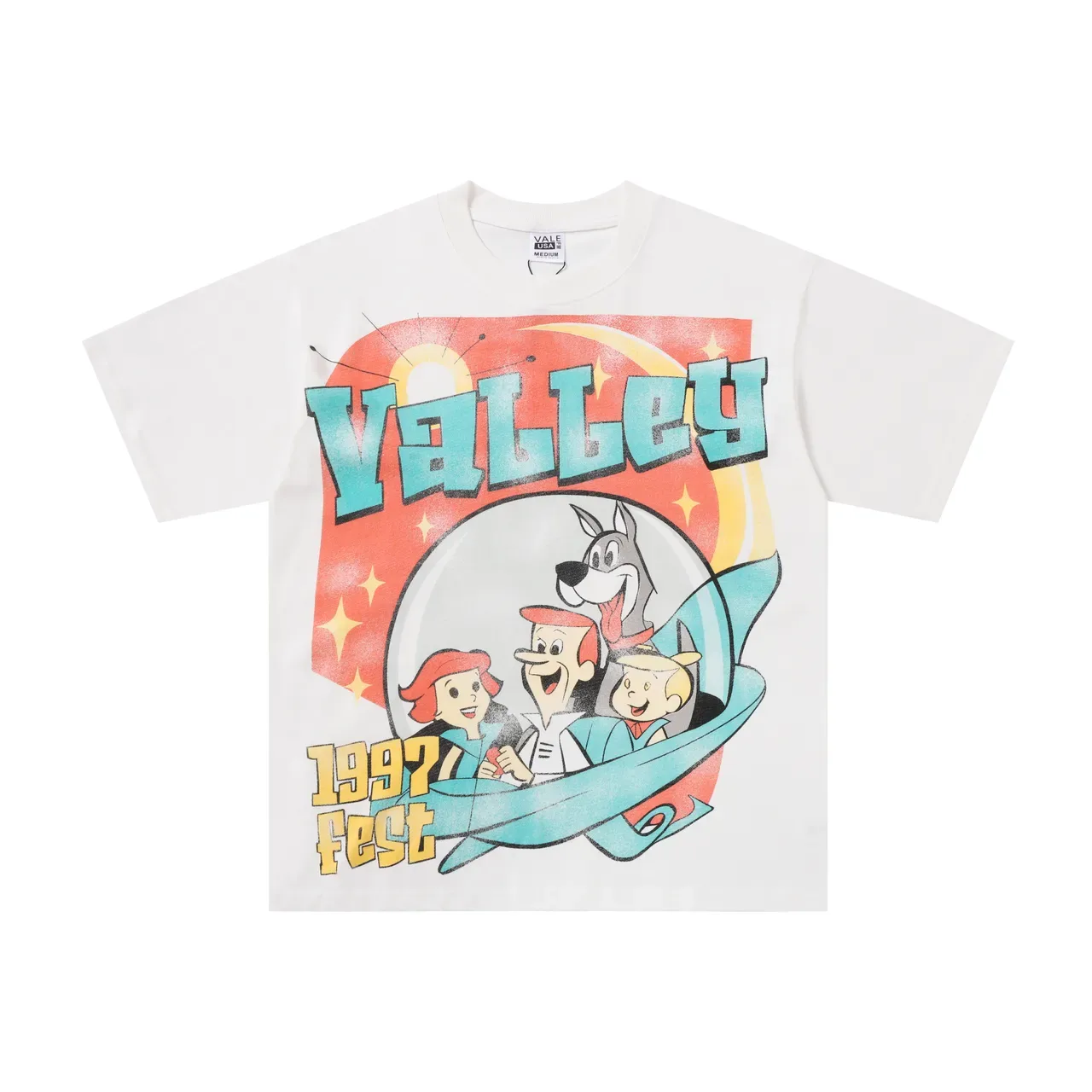 White Graphic-Print Oversized T-Shirt 3