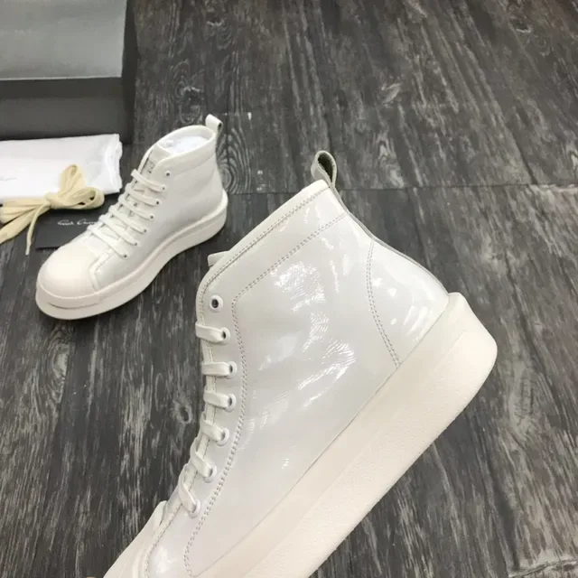 White High-Top Platform Sole Sneakers 5
