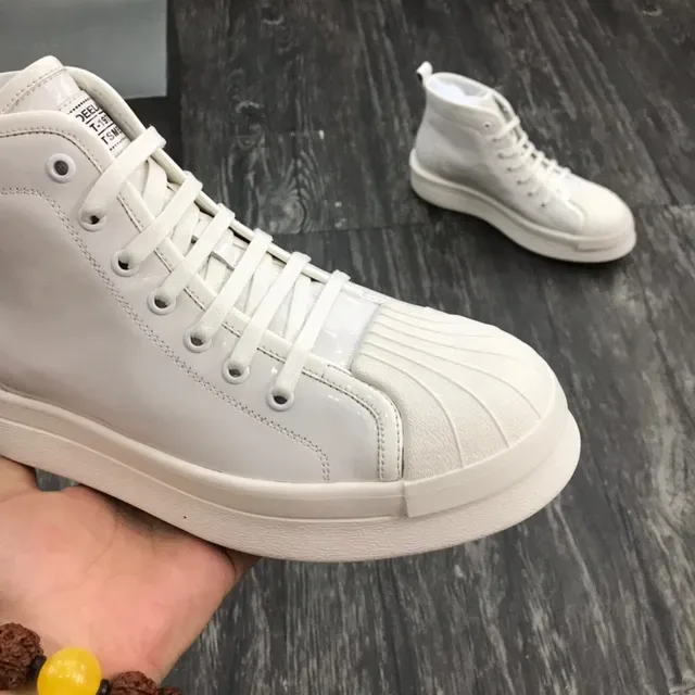 White High-Top Platform Sole Sneakers 6