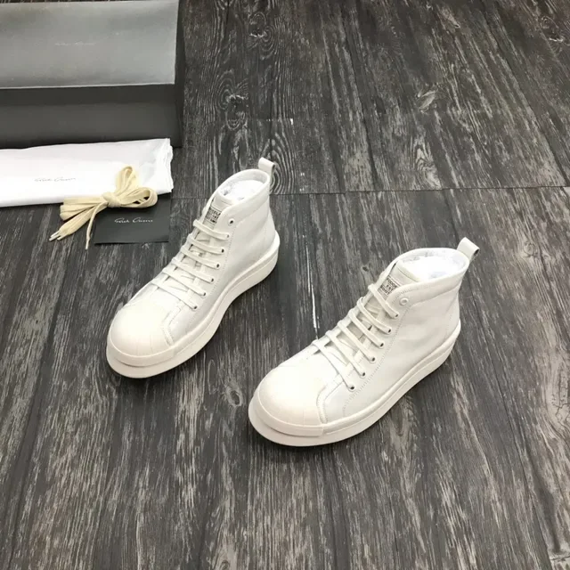 White High-Top Platform Sole Sneakers 8