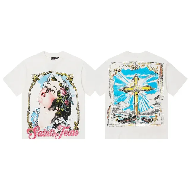 White Multicolor Graphic-Print Oversized Fit T-Shirt 2