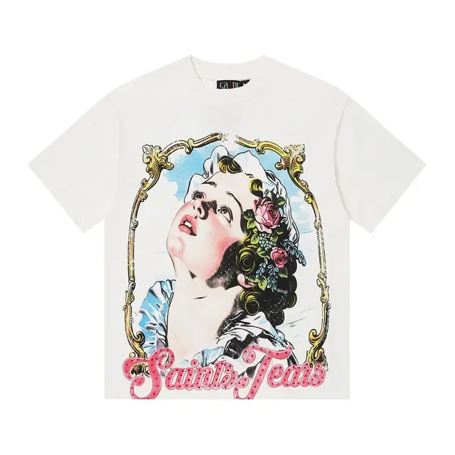 White Multicolor Graphic-Print Oversized Fit T-Shirt 3