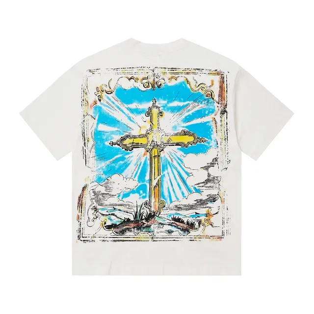 White Multicolor Graphic-Print Oversized Fit T-Shirt 4