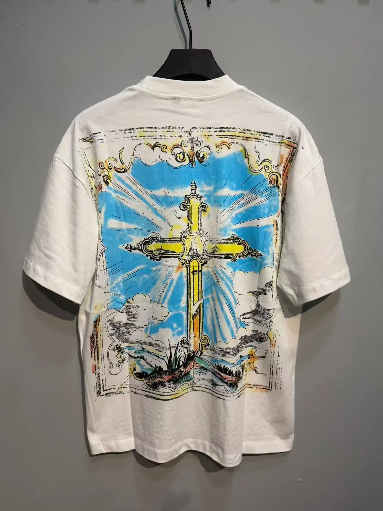 White Multicolor Graphic-Print Oversized Fit T-Shirt 6