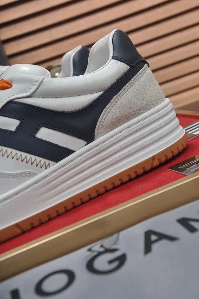 White Navy Orange Gum Sole Lifestyle Sneaker 2