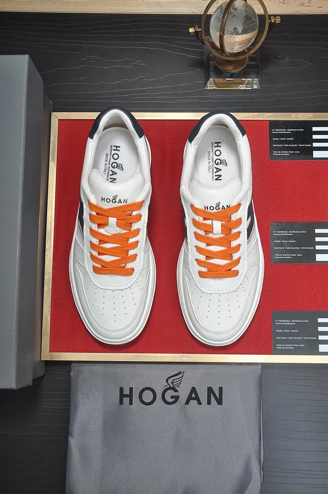 White Navy Orange Gum Sole Lifestyle Sneaker 9