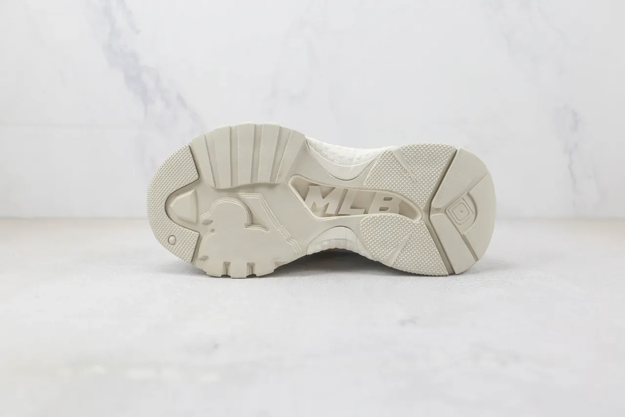 White Yellow Chunky Sole Graphic-Print Side Panel Sneakers 8