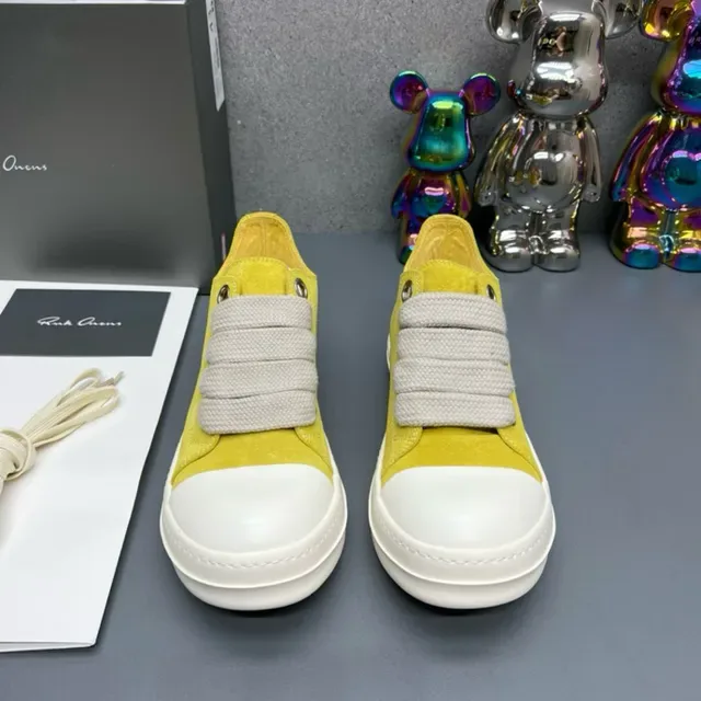 Yellow White Suede Upper Rubber Toe Cap Lifestyle Sneakers 4