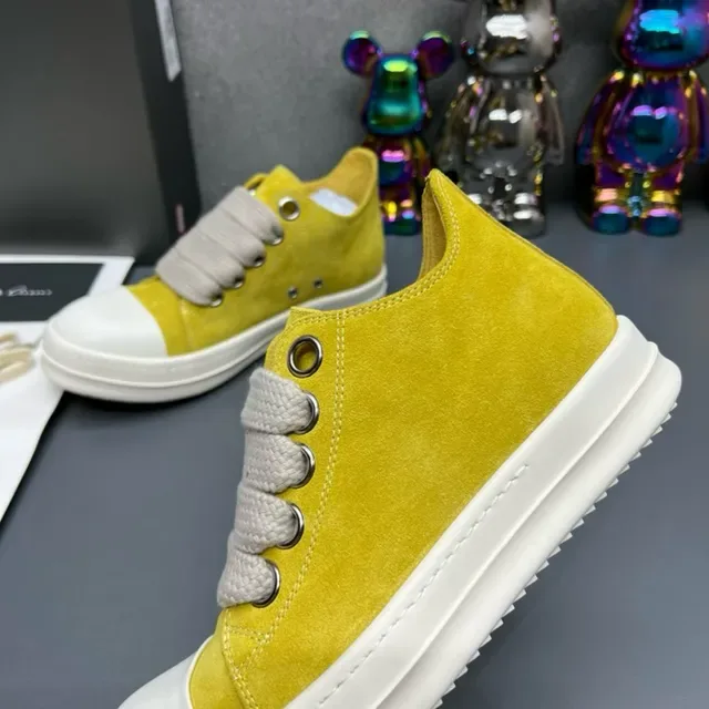 Yellow White Suede Upper Rubber Toe Cap Lifestyle Sneakers 7