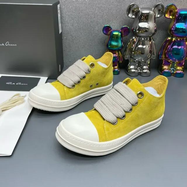 Yellow White Suede Upper Rubber Toe Cap Lifestyle Sneakers 8