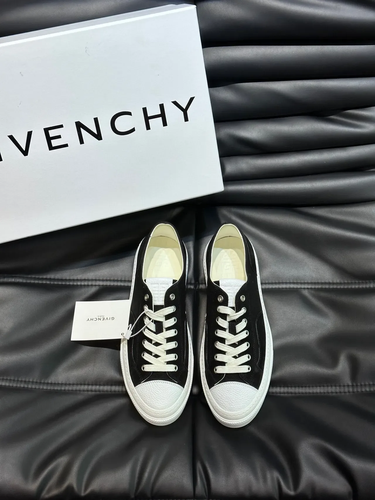 Givenchy Black White Canvas Upper Rubber Cupsole Sneakers 2