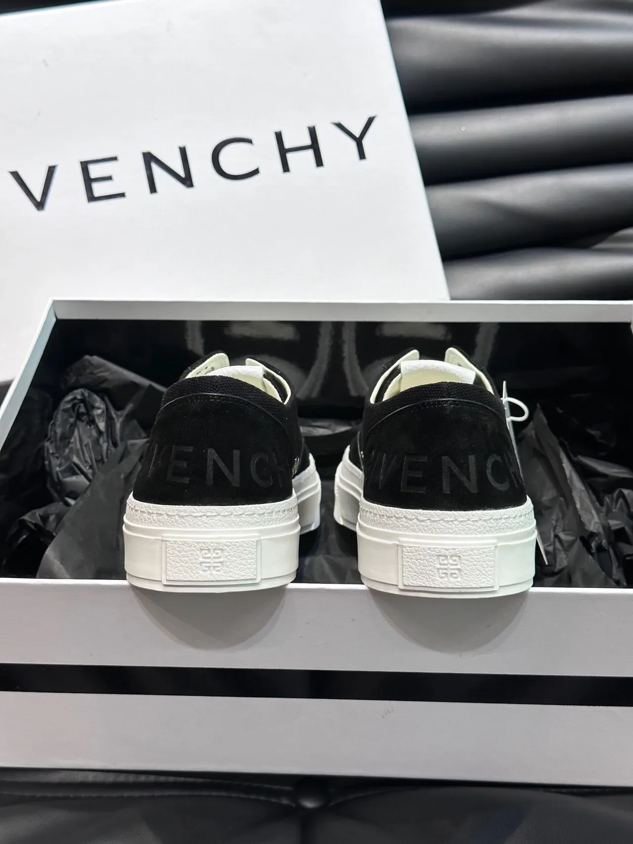 Givenchy Black White Canvas Upper Rubber Cupsole Sneakers 8