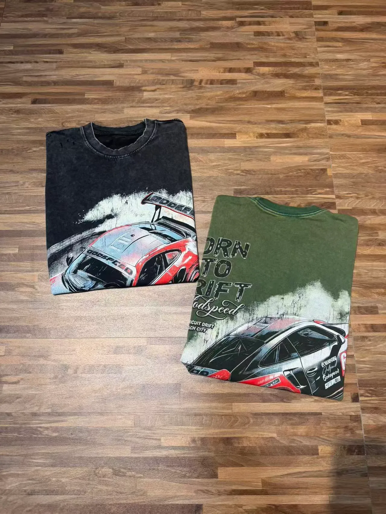 Godspeed Black Army Green Distressed Wash Graphic Print T-Shirt 3