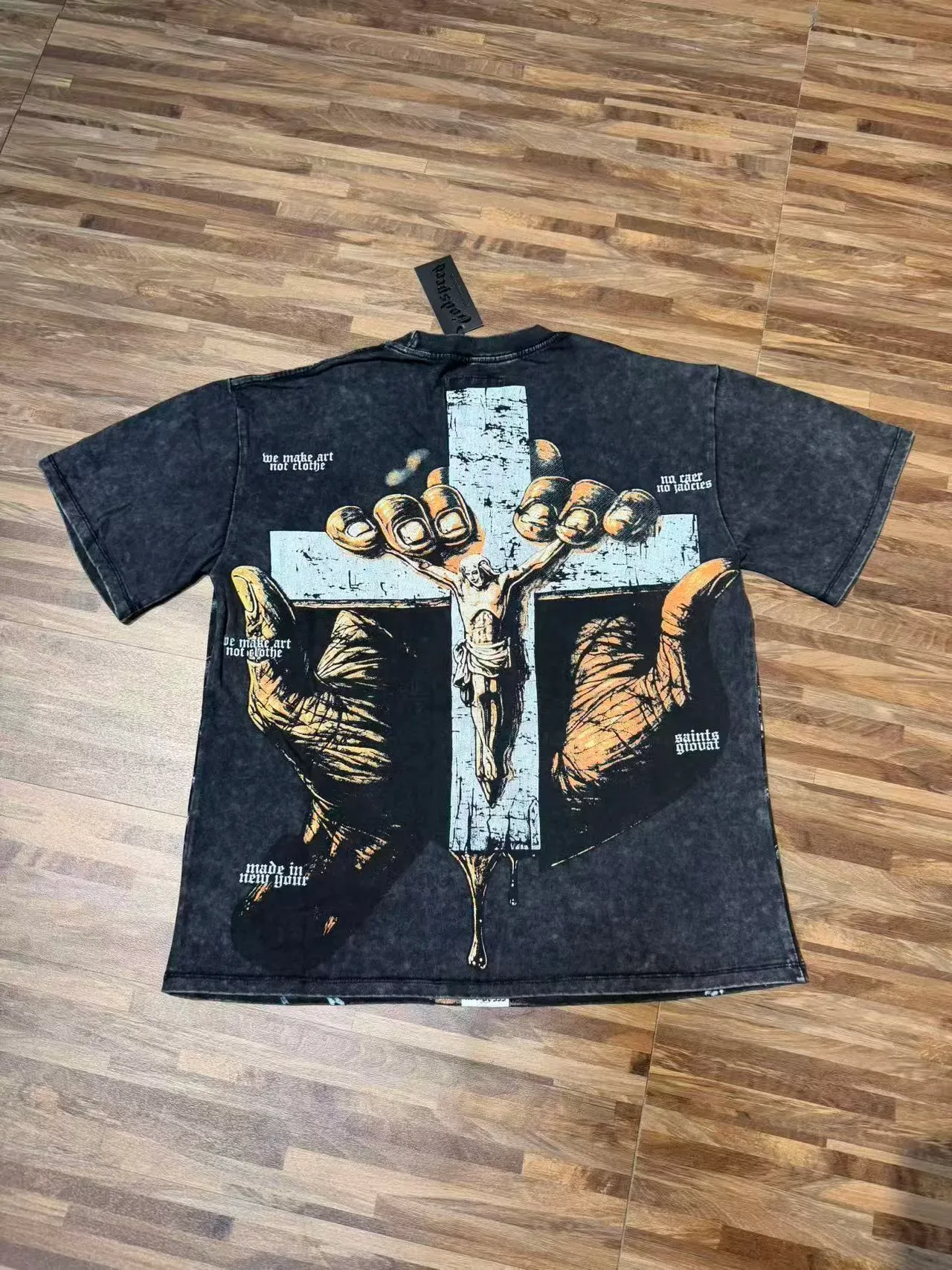 Godspeed Distressed Black Graphic Print T-Shirt 3
